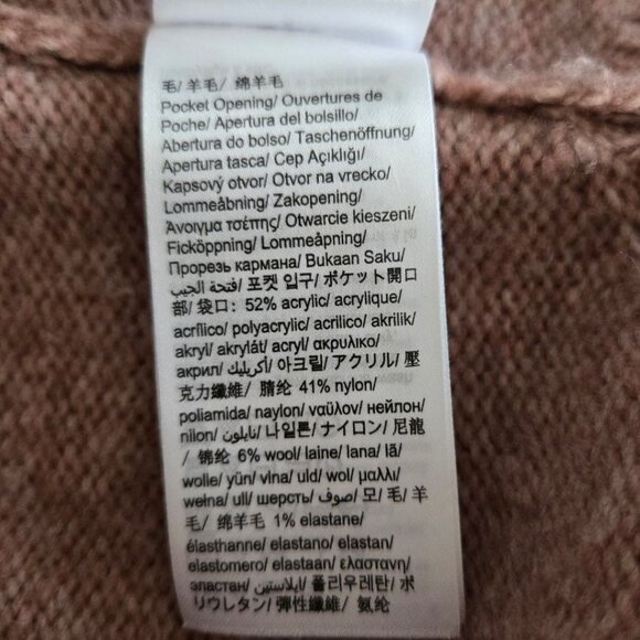 Calvin Klein Jeans Womens Cardigan Large Light Pink Mauve Long Sleeve Pockets - Picture 6 of 7